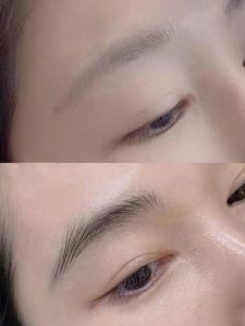 eyebrow embroidery services before and after for singaporean lady