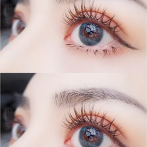 Before and After Japanese Style Lash Extensions Singapore treatment by technician